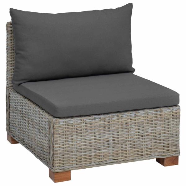 Mittels Sofa mit Kissen GENDT Naturrattan Kubu Grau