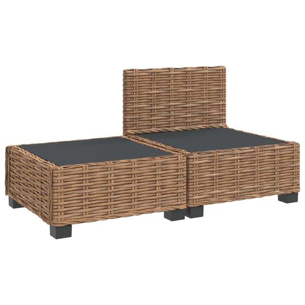 2 Stk. Rattan-Lounge-Set mit Kissen GENDT Naturrattan Natur