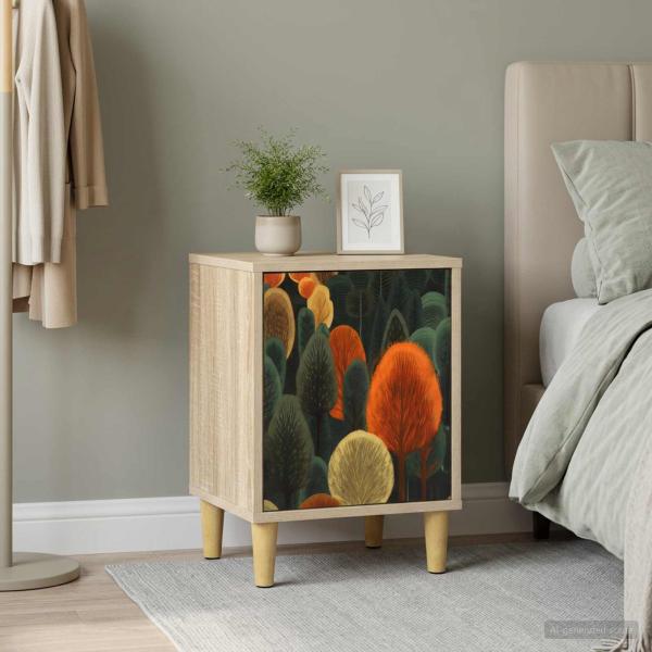 ARDEBO.de - Nachttisch ZAANDAM Sonoma-Eiche 36 x 33 x 50 cm Holzwerkstoff