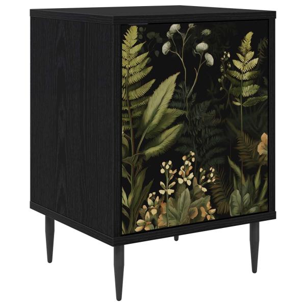 Nachttisch RHENEN Schwarz Eichen-Optik 36 x 33 x 51 cm