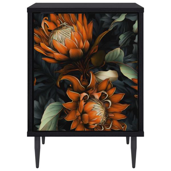 Nachttisch LOCHEM Schwarz Eichen-Optik 36 x 33 x 51 cm