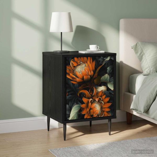 ARDEBO.de - Nachttisch LOCHEM 2 Stk. Schwarz Eichen-Optik 36 x 33 x 51 cm