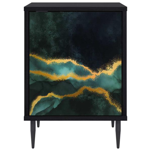 Nachttisch WIJHE Schwarz Eichen-Optik 36 x 33 x 51 cm