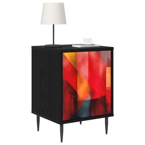 Nachttisch HEESCH Schwarz Eichen-Optik 36 x 33 x 51 cm