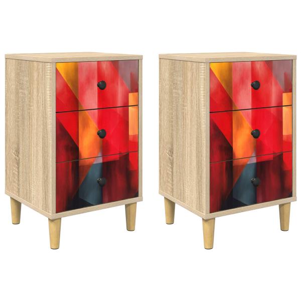 Nachttisch HEESCH 2 stk. Sonoma-Eiche 36 x 33 x 60 cm