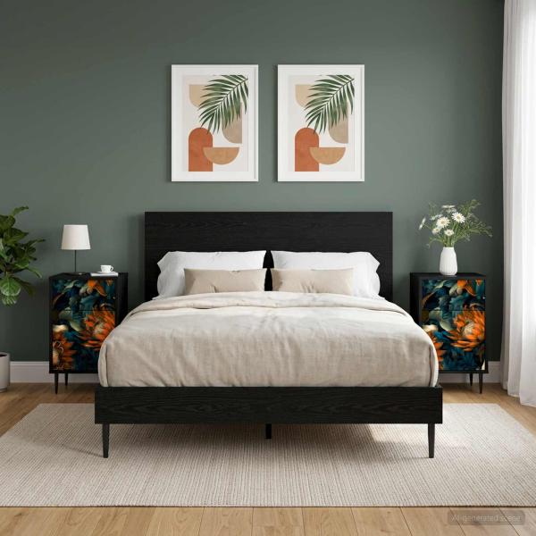 Nachttisch LOCHEM 2 stk. Schwarz Eichen-Optik 36 x 33 x 61 cm