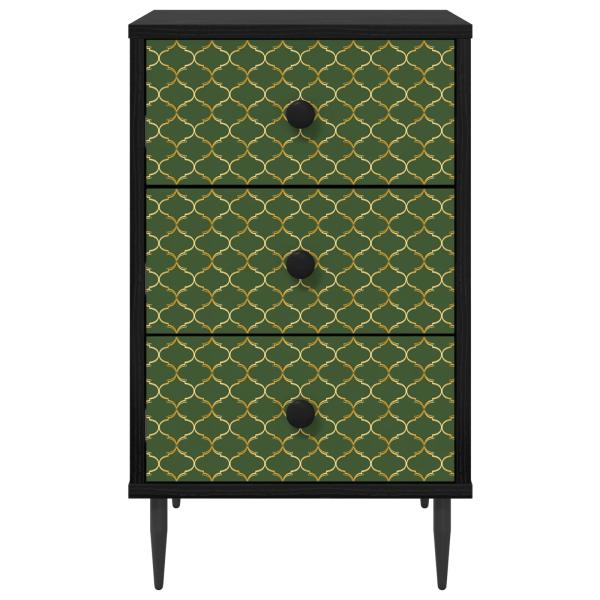 Nachttisch GELEEN Schwarz Eichen-Optik 36 x 33 x 61 cm