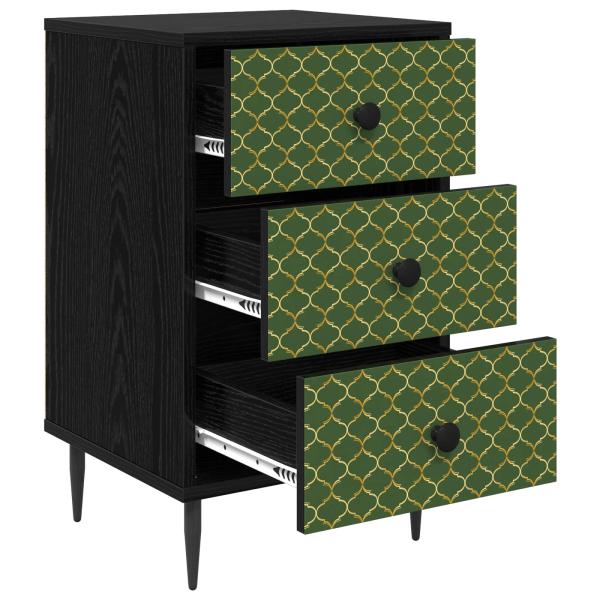 Nachttisch GELEEN 2 stk. Schwarz Eichen-Optik 36 x 33 x 61 cm