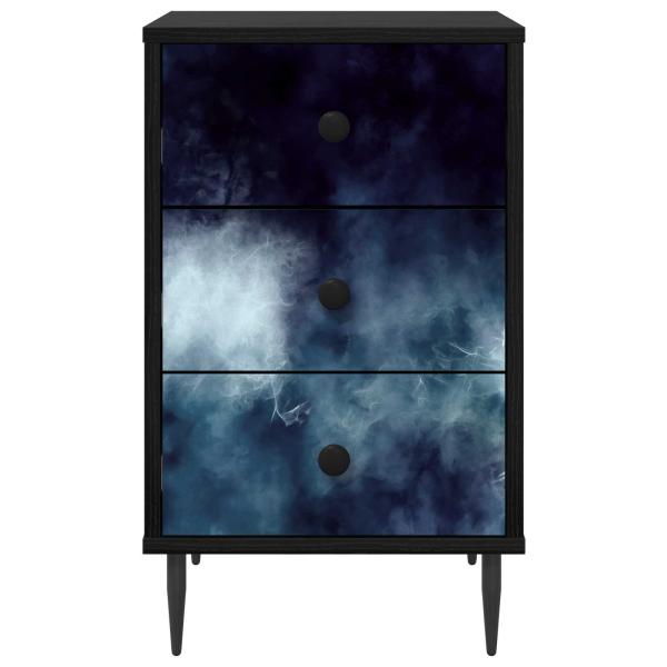 Nachttisch RAALTE Schwarz Eichen-Optik 36 x 33 x 61 cm