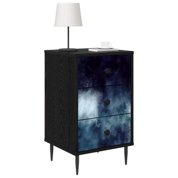 Nachttisch RAALTE 2 stk. Schwarz Eichen-Optik 36 x 33 x 61 cm