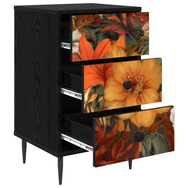 Nachttisch GENNEP 2 stk. Schwarz Eichen-Optik 36 x 33 x 61 cm