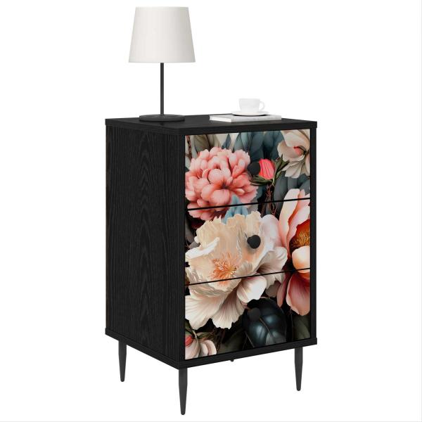Nachttisch BORNE 2 stk. Schwarz Eichen-Optik 36 x 33 x 61 cm