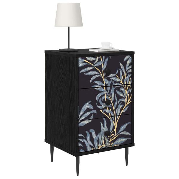 Nachttisch DOKKUM 2 stk. Schwarz Eichen-Optik 36 x 33 x 61 cm