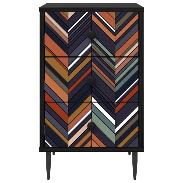 Nachttisch OMMEN Schwarz Eichen-Optik 36 x 33 x 61 cm