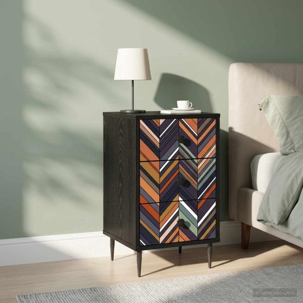 Nachttisch OMMEN 2 stk. Schwarz Eichen-Optik 36 x 33 x 61 cm
