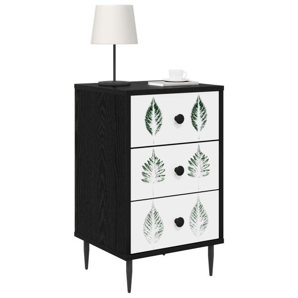 Nachttisch HANAU 2 stk. Schwarz Eichen-Optik 36 x 33 x 61 cm
