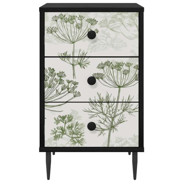 Nachttisch GOTHA Schwarz Eichen-Optik 36 x 33 x 61 cm