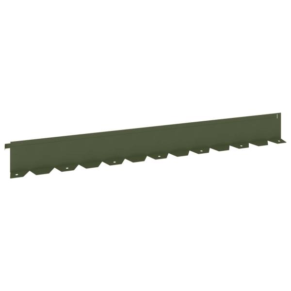 Raseneinfassung 20 stk. 102 x 10 x 4 cm Stahl Olivgrün