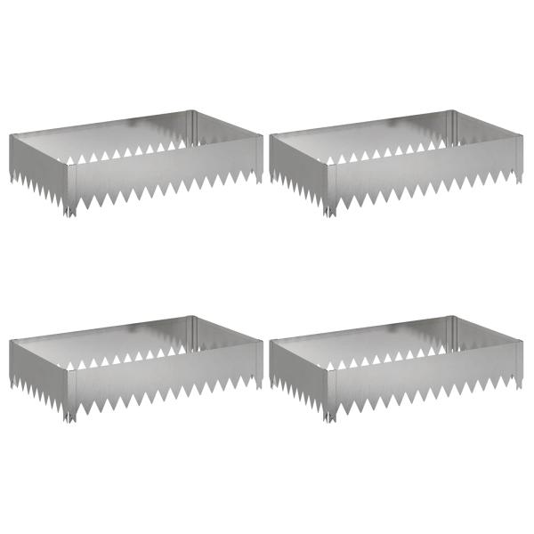 Raseneinfassung 4 stk. 100 x 60 x 20 cm Stahl Silber