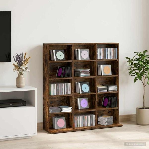 ARDEBO.de - CD Regal Raucheiche 96 x 23,5 x 97,5 cm Holzwerkstoff