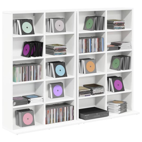 CD Regal 2 Stk. Weiß 65 x 23,5 x 97,5 cm Holzwerkstoff