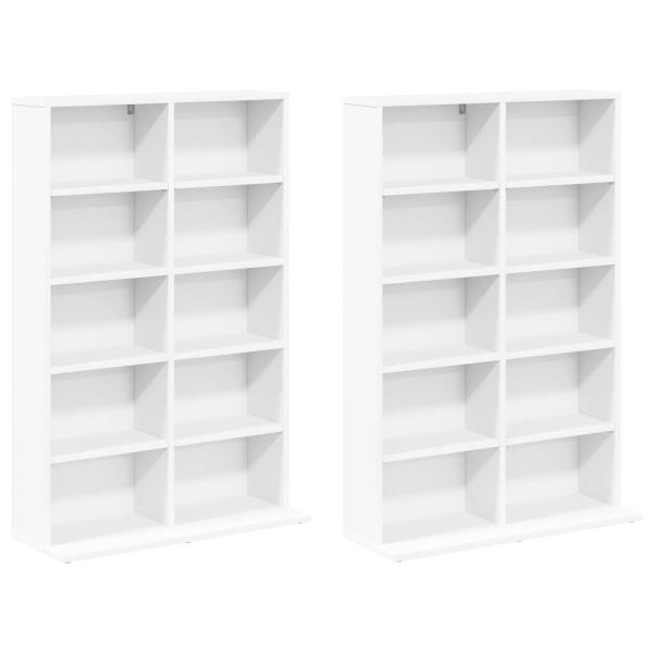 CD Regal 2 Stk. Weiß 65 x 23,5 x 97,5 cm Holzwerkstoff