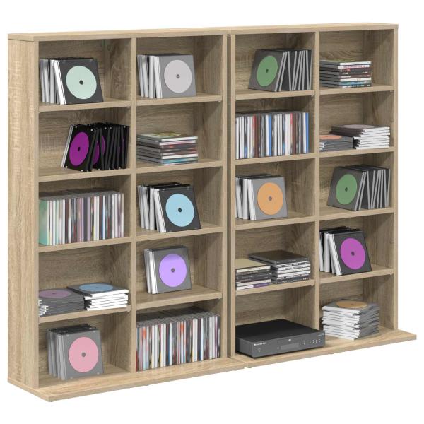 CD Regal 2 Stk. Sonoma-Eiche 65 x 23,5 x 97,5 cm Holzwerkstoff