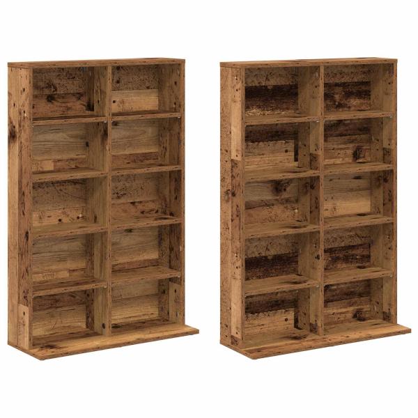 CD Regal 2 Stk. Altholz 65 x 23,5 x 97,5 cm Holzwerkstoff