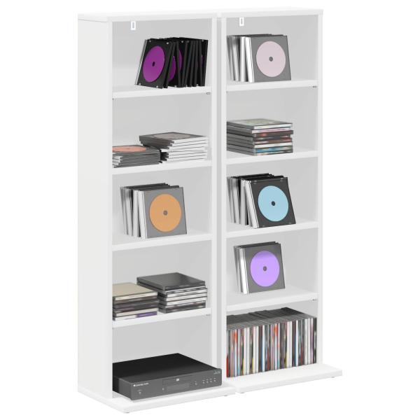 CD Regal 2 Stk. Weiß 33 x 23,5 x 97,5 cm Holzwerkstoff