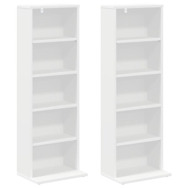 CD Regal 2 Stk. Weiß 33 x 23,5 x 97,5 cm Holzwerkstoff