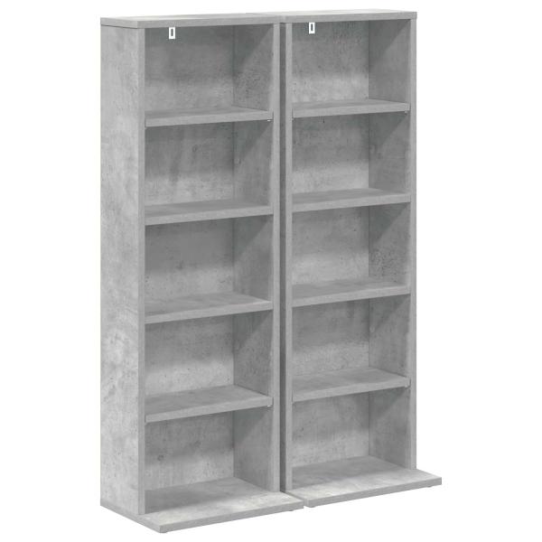CD Regal 2 Stk. Betongrau 33 x 23,5 x 97,5 cm Holzwerkstoff