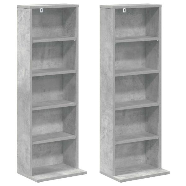 CD Regal 2 Stk. Betongrau 33 x 23,5 x 97,5 cm Holzwerkstoff