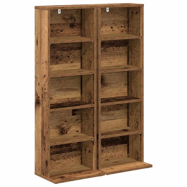 CD Regal 2 Stk. Altholz 33 x 23,5 x 97,5 cm Holzwerkstoff