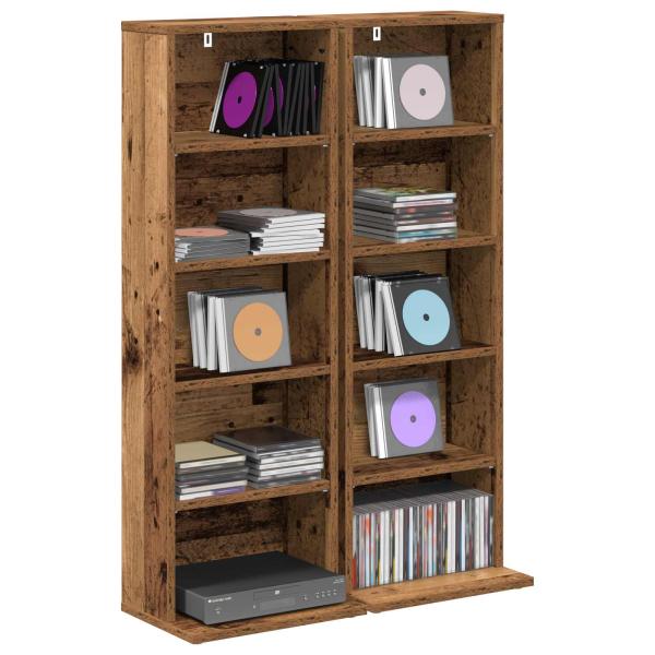 CD Regal 2 Stk. Altholz 33 x 23,5 x 97,5 cm Holzwerkstoff