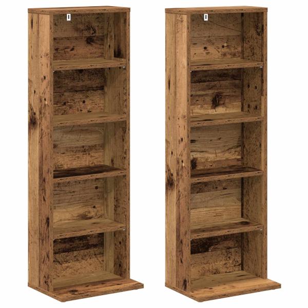 CD Regal 2 Stk. Altholz 33 x 23,5 x 97,5 cm Holzwerkstoff