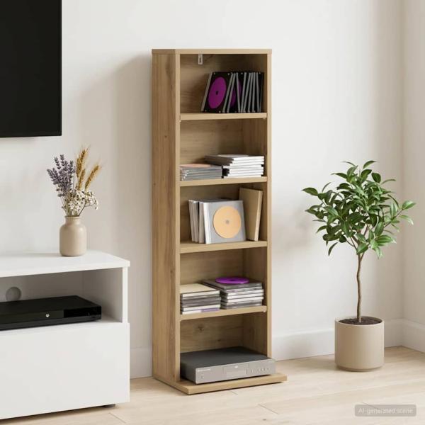 ARDEBO.de - CD Regal Artisan-Eiche 33 x 23,5 x 97,5 cm Holzwerkstoff