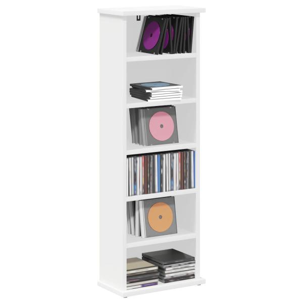 CD Regal Weiß 60 x 17 x 92 cm Holzwerkstoff