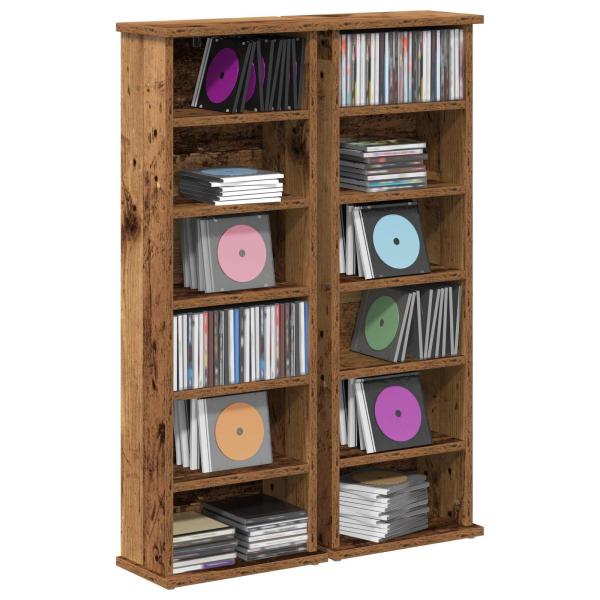 CD Regal 2 Stk. Altholz 60 x 17 x 92 cm Holzwerkstoff