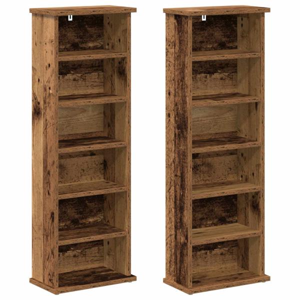CD Regal 2 Stk. Altholz 60 x 17 x 92 cm Holzwerkstoff