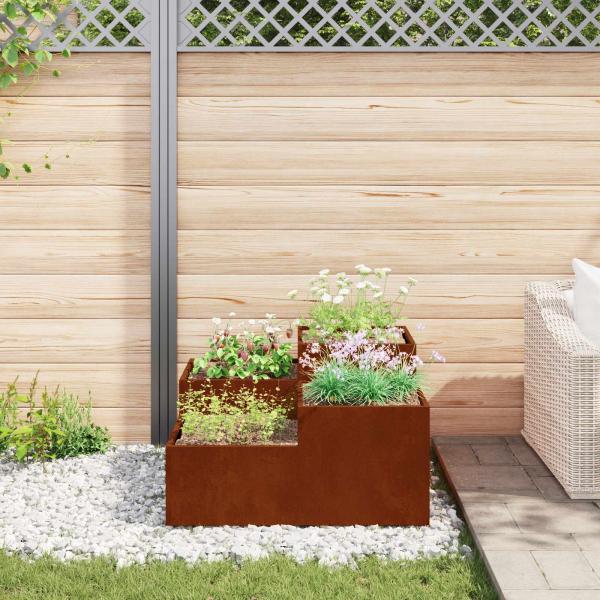 Gartenblumentopf Rostig 80 x 80 x 48 cm Wetterfeststahl