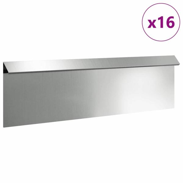 Schneckenzaun 16 stk. 100 x 3,5 x 25 cm Verzinkter Stahl Silber