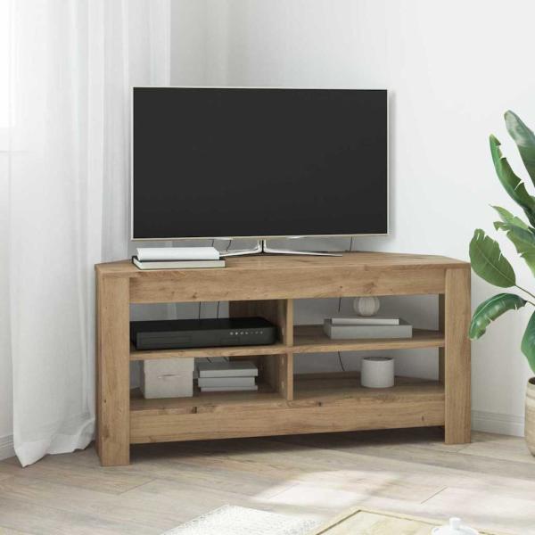 ARDEBO.de - EckTVSchrank 102 x 40,5 x 45 cm Artisan-Eiche Holzwerkstoff