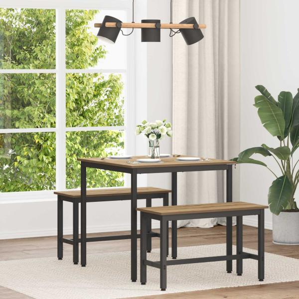 ARDEBO.de - Esstische 80 x 80 x 75 cm Holzwerkstoff Artisan-Eiche