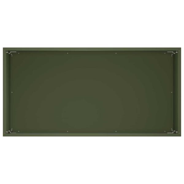 Garten-Pflanzgefäß Olivgrün 60 x 30 x 40 cm Kaltgewalzter Stahl