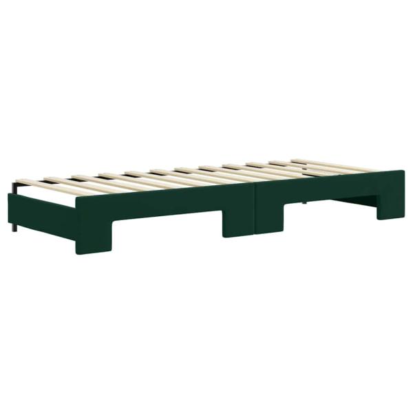 Tagesbett Ausziehbar mit Schubladen Dunkelgrün 80x200 cm Samt