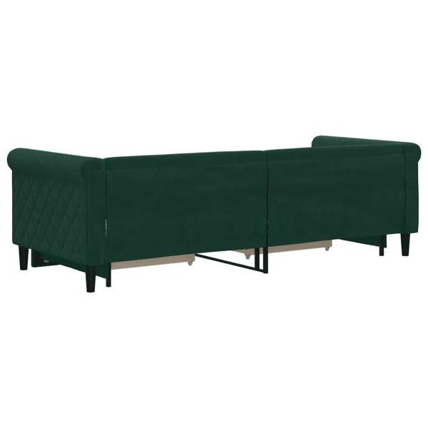 Tagesbett Ausziehbar mit Schubladen Dunkelgrün 80x200 cm Samt