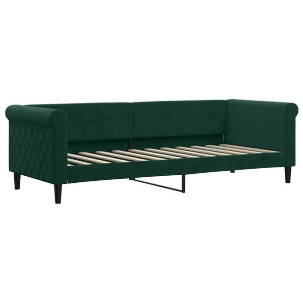Tagesbett Ausziehbar mit Schubladen Dunkelgrün 80x200 cm Samt