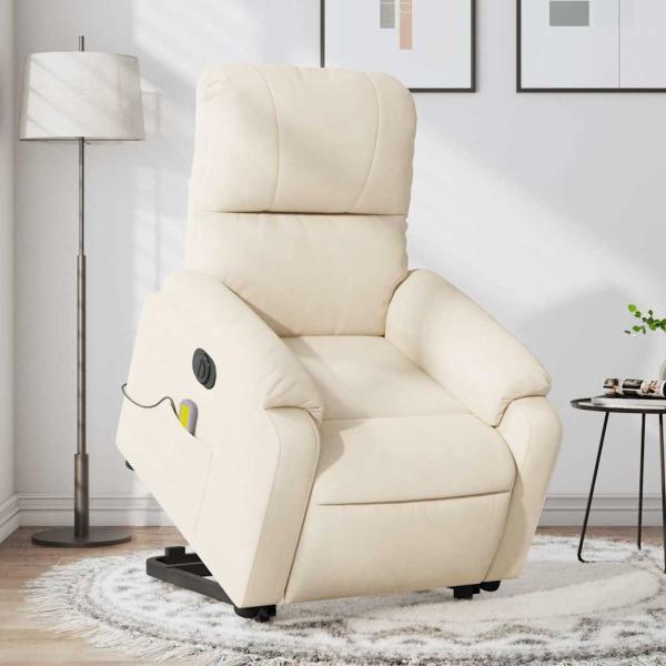 ARDEBO.de - Massagesessel Aufstehhilfe Elektrisch Beige Mikrofasergewebe