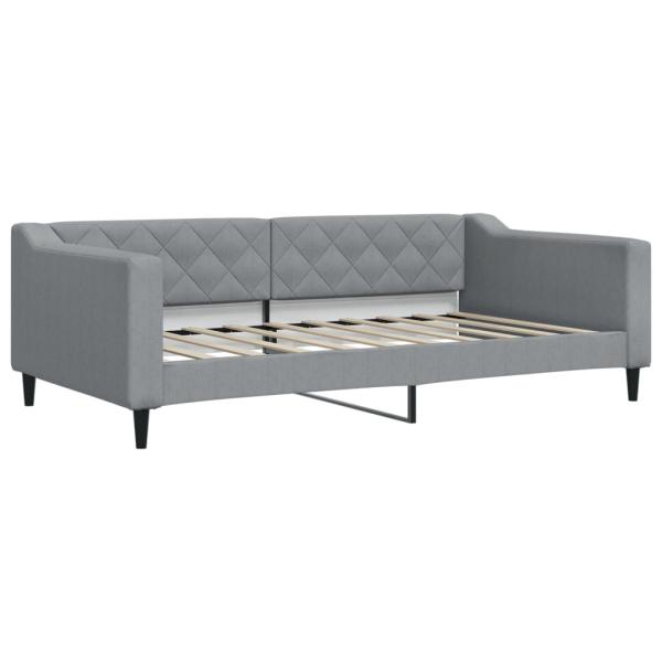 Tagesbett Ausziehbar mit Schubladen Hellgrau 100x190 cm Stoff