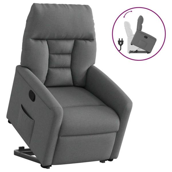 Relaxsessel mit Aufstehhilfe Dunkelgrau Stoff